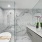 a bathroom with a glass shower